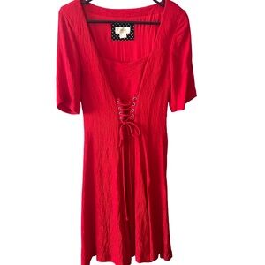 Maeve by Anthropologie red knee length dress